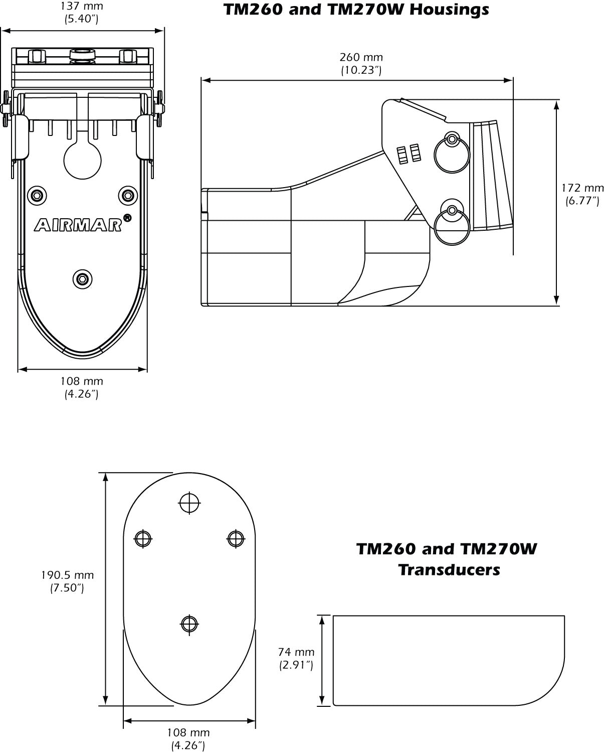 Airmar TM265C-LH Transducer With Garmin 12-Pin MMC
