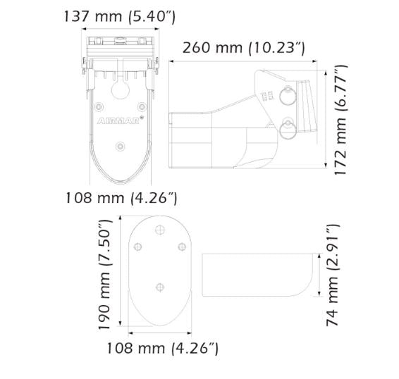 Airmar TM275C-LHW Transducer With Mix-N-Match Plug
