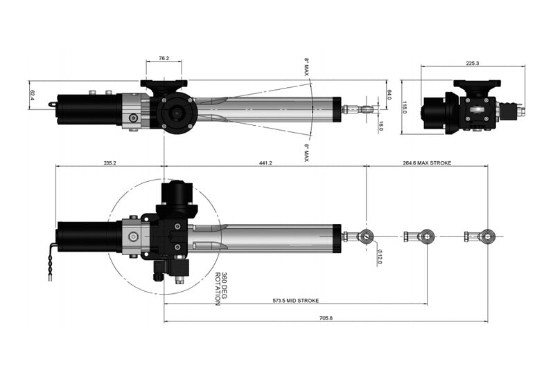B&G Hydraulic Ram T2 12V Drive Unit