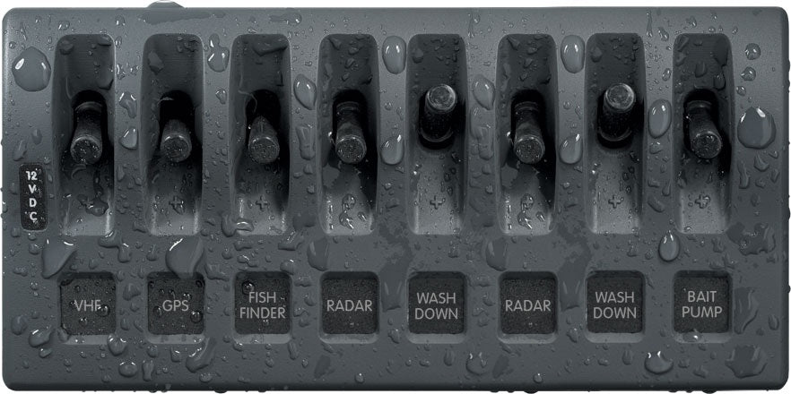 Blue Sea Weather Deck Panel 12v 8 Gang Switch Panel