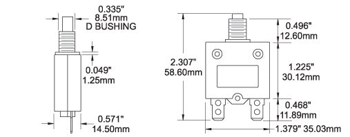 Blue Sea 10A Push Button Quick Connect Circuit Breaker