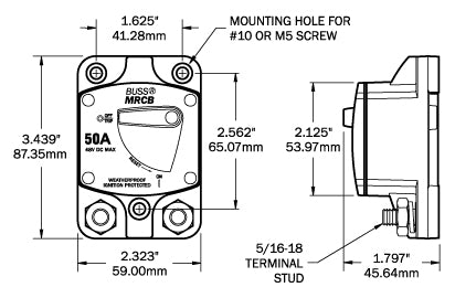 Blue Sea 187-Series 25 Amp Circuit Breaker Surface Mount