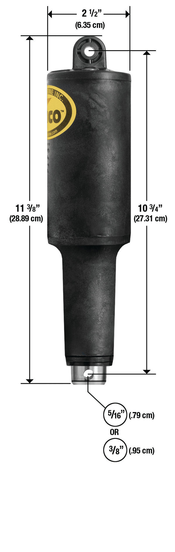 Lenco 2 1/4in Stroke XD Actuator 5/16in 24V