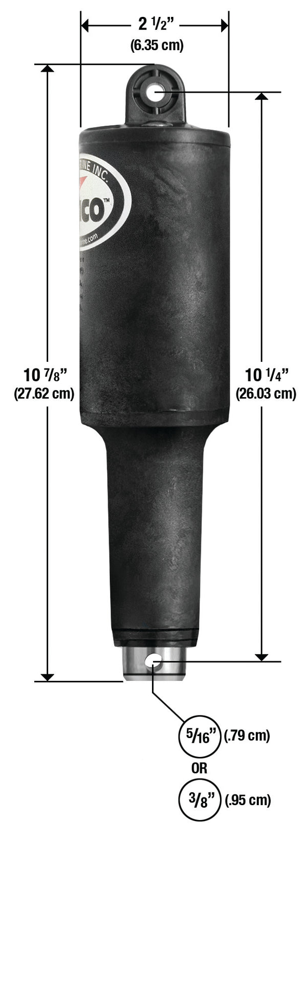 Lenco 2 1/4in Stroke XDS Actuator 5/16in x 3/8in 12v